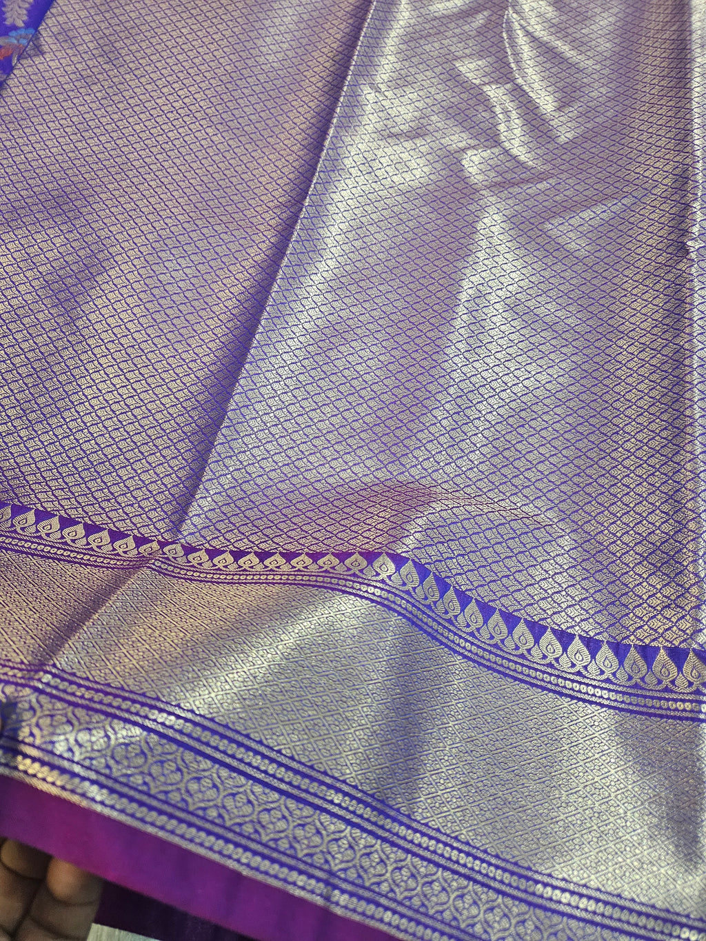 Banarasi Purple Katan Silk Tilfi Minakari Jaal Design Saree