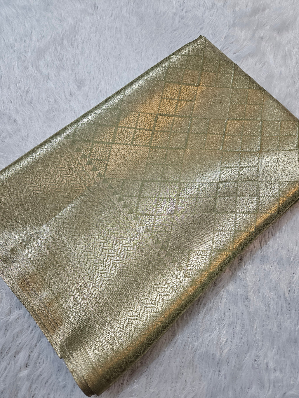 Banarasi Soft Pista Tissue Zari Brocade Design Saree