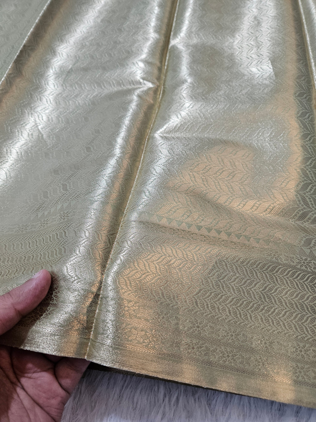 Banarasi Soft Pista Tissue Zari Brocade Design Saree