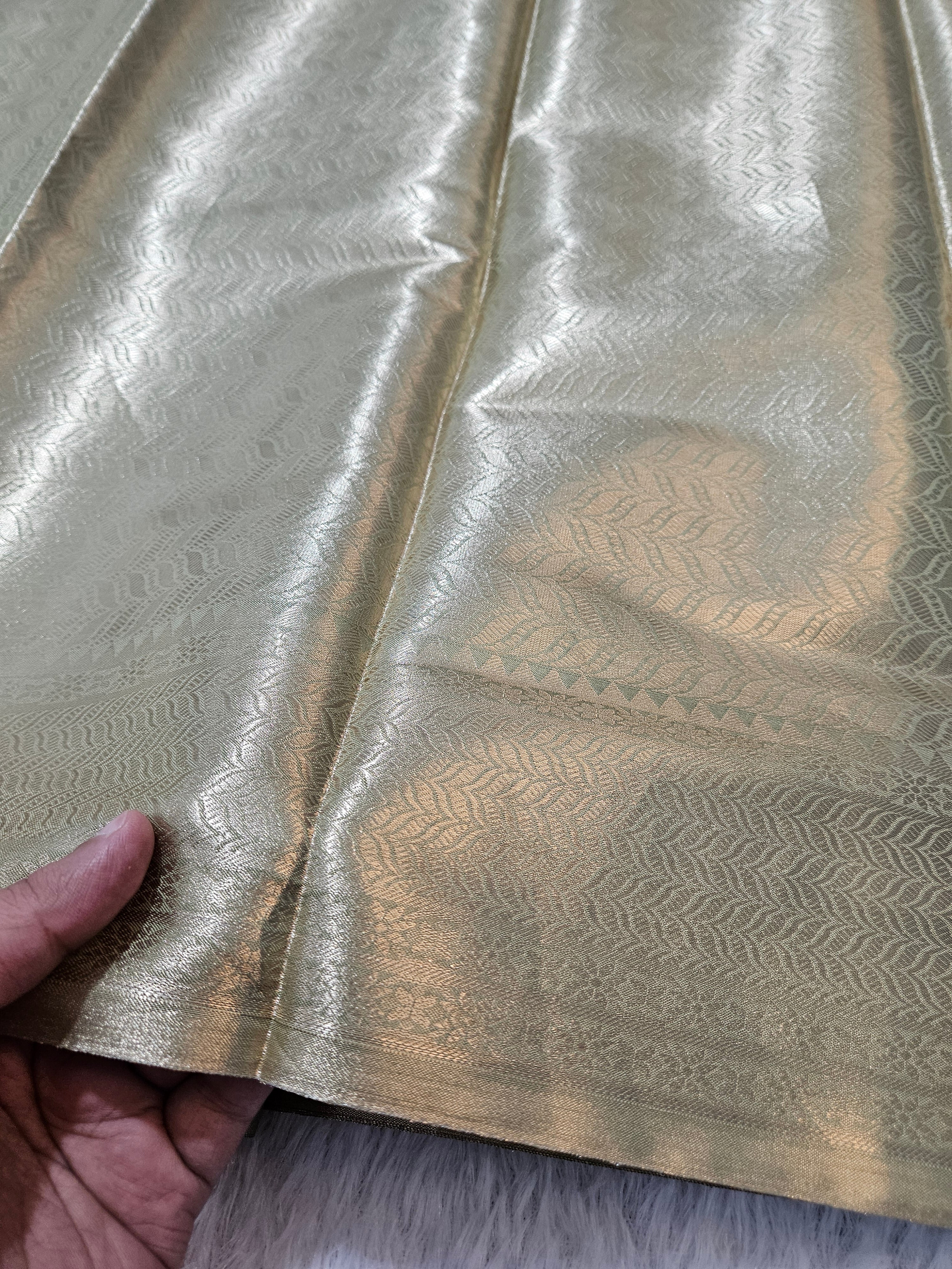 Banarasi Soft Pista Tissue Zari Brocade Design Saree