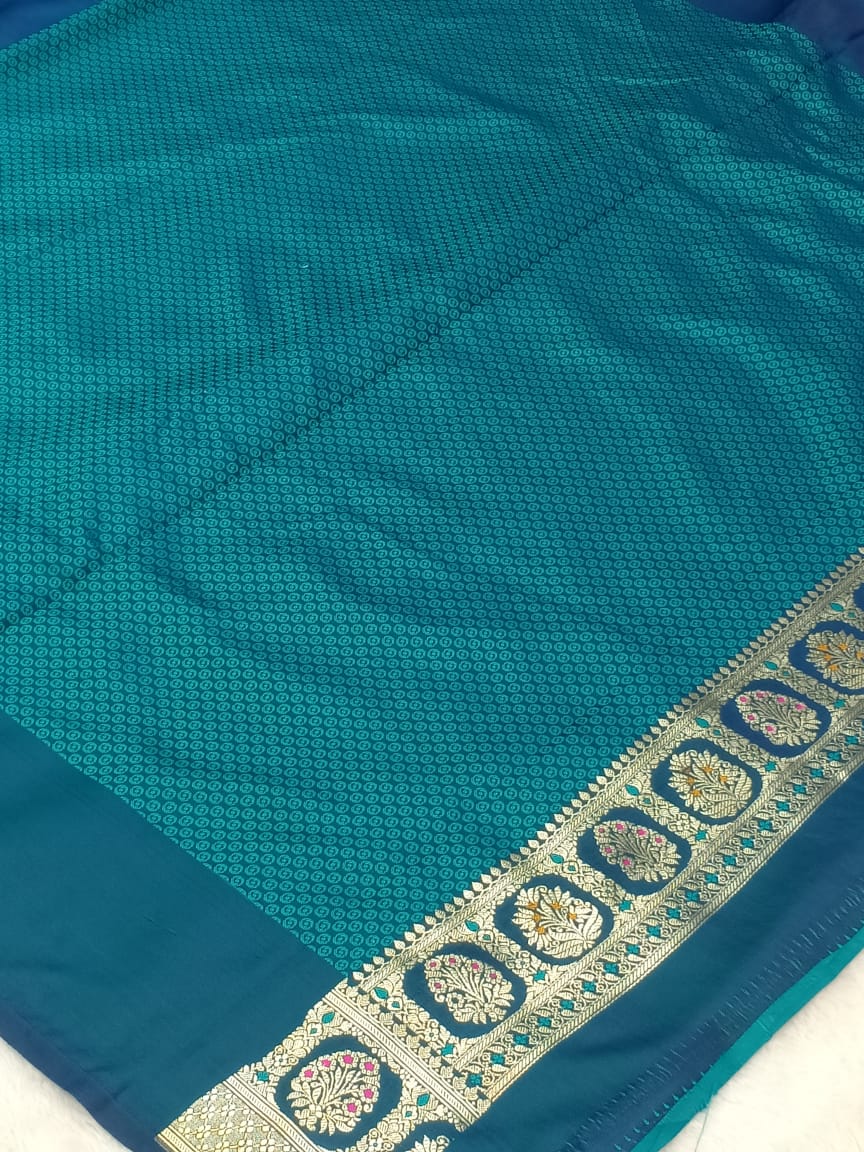 Banarasi Mashru Katan Silk in a Alfi Mina Buti Design Saree