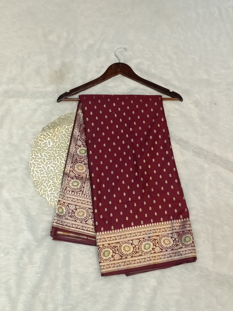 Banarasi Mashru Katan Silk in a Small Buti Design Saree