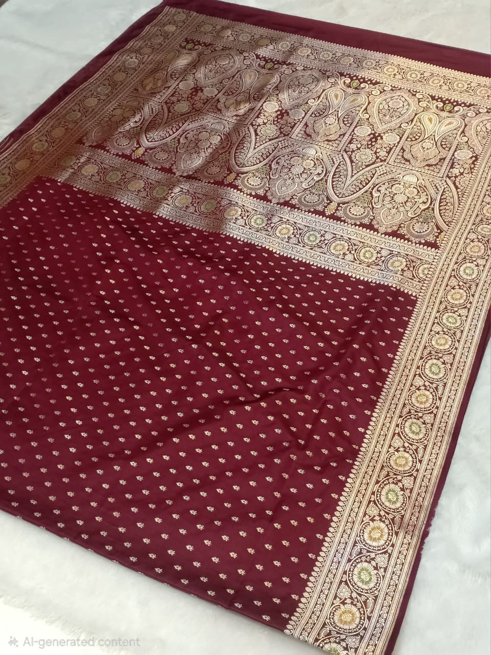 Banarasi Mashru Katan Silk in a Small Buti Design Saree