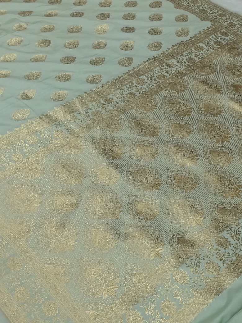 Banarasi Mashru Katan Silk in a Tanchhui weaving Saree