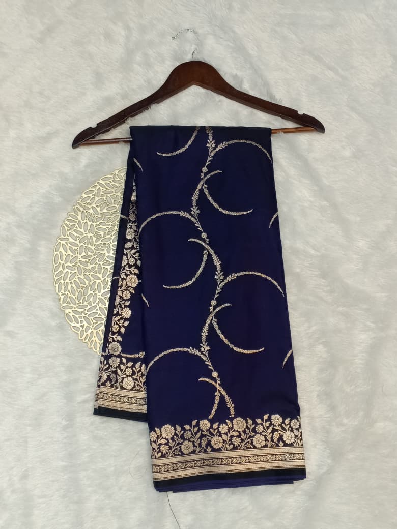 Banarasi Mashru Katan Silk in a Buautiful Jaal Saree