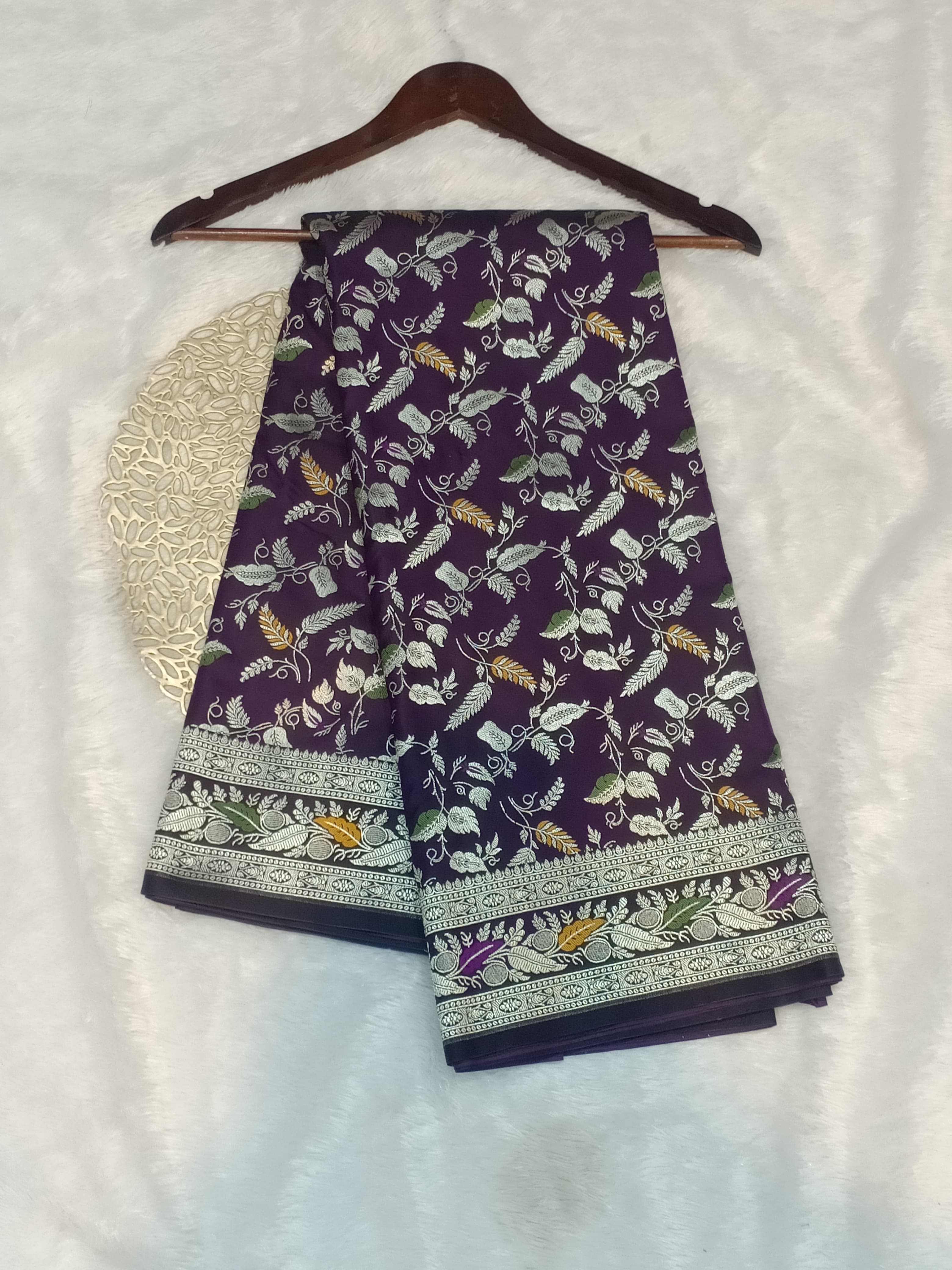 Banarasi Mashru Katan Silk in a Tilfi Mina Jaal Design Saree