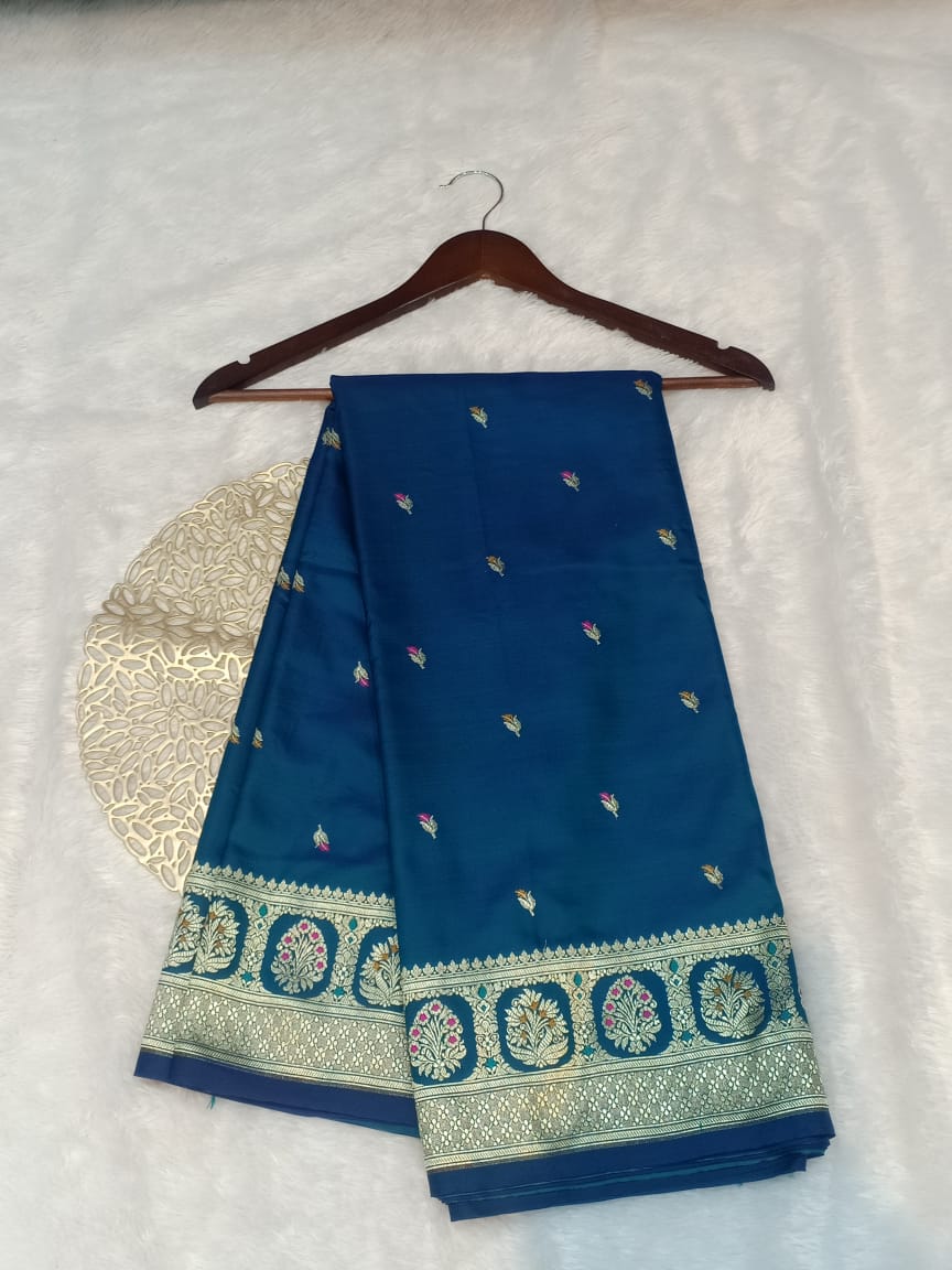 Banarasi Mashru Katan Silk in a Alfi Mina Buti Design Saree