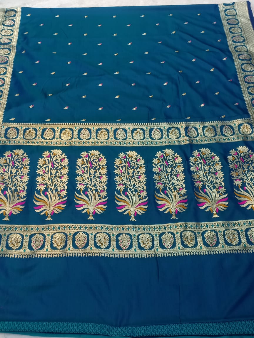Banarasi Mashru Katan Silk in a Alfi Mina Buti Design Saree