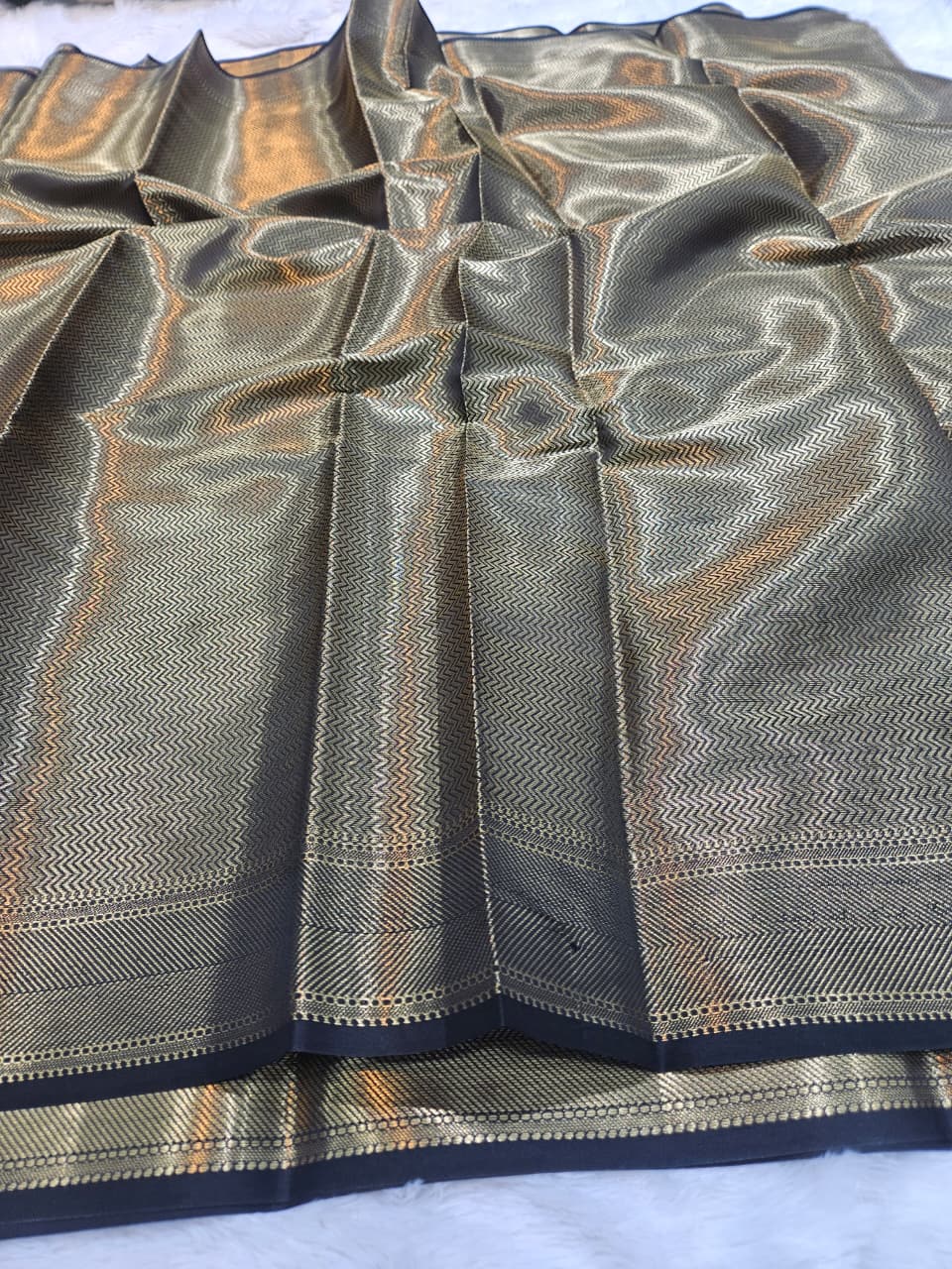 Black Soft Silk Brocade Saree