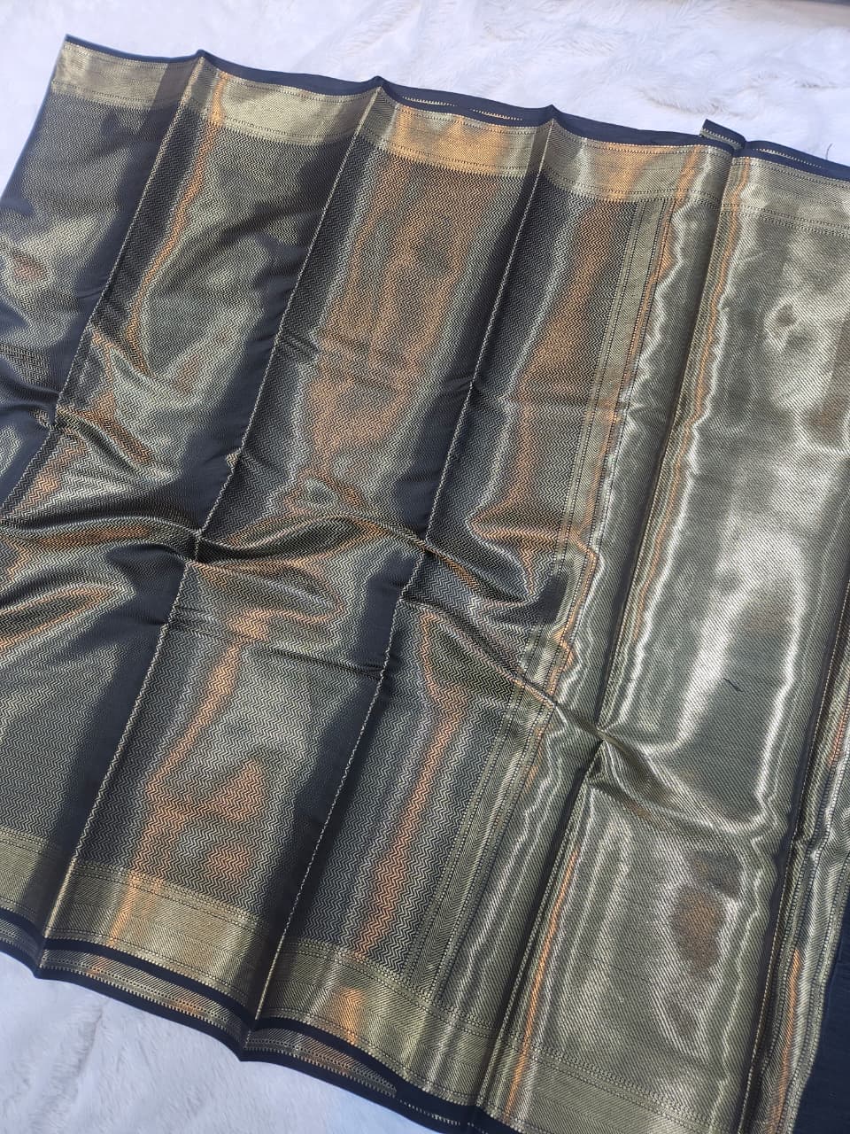 Black Soft Silk Brocade Saree