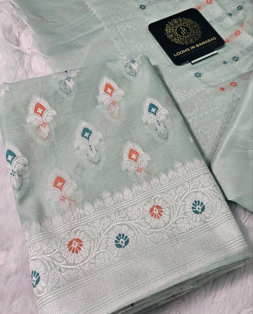 Banarasi Sea Green Premium Mina Cotton Suit