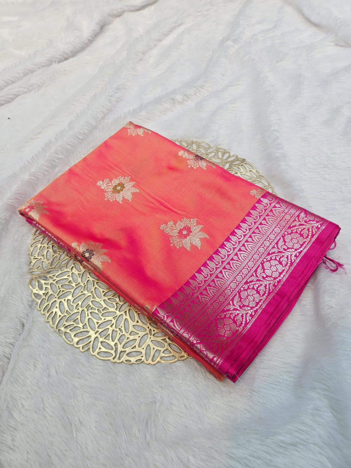 Soft Katan Silk Mina Buta Design Saree