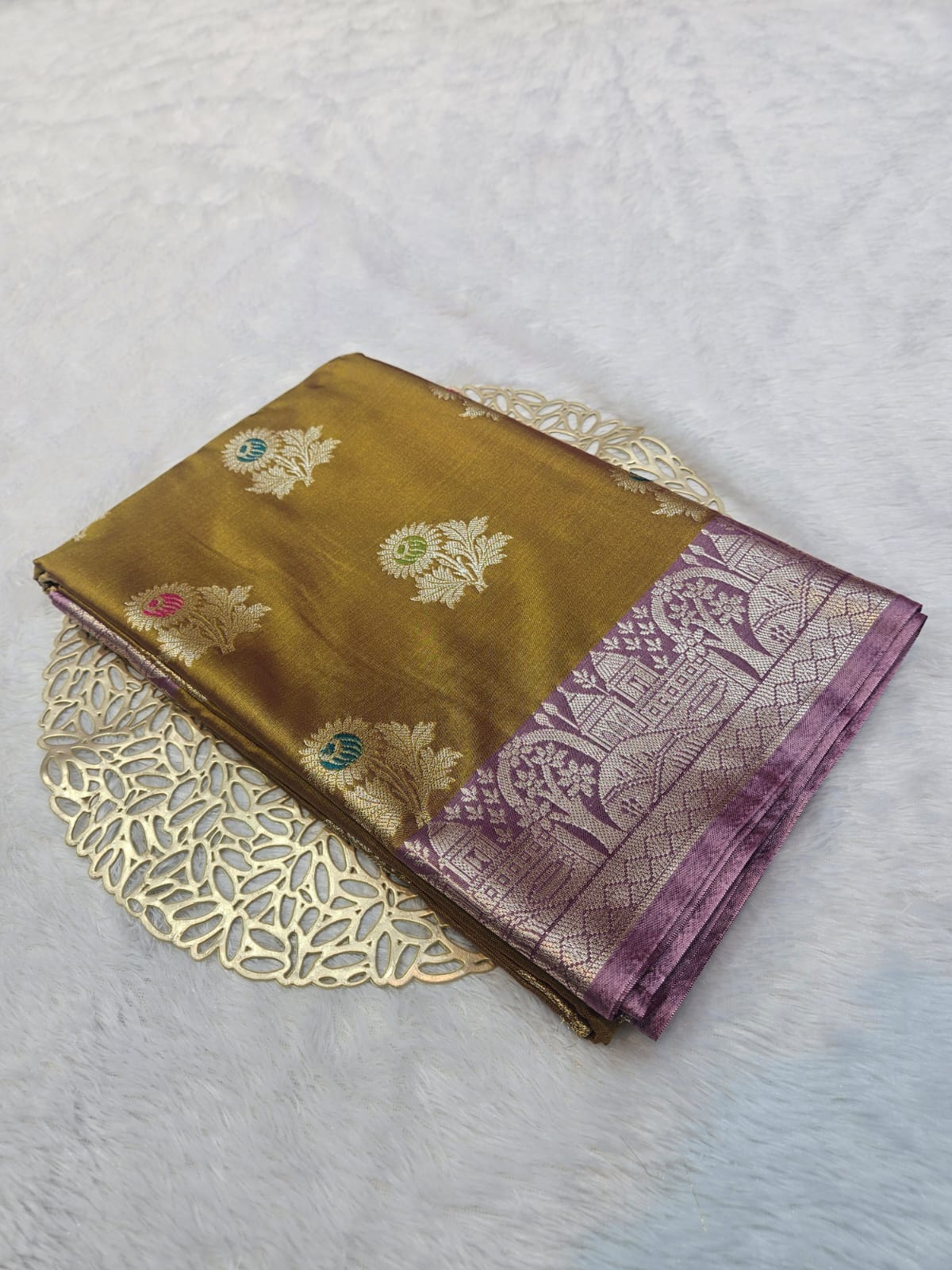 Soft Katan Silk Mina Buta Design Saree