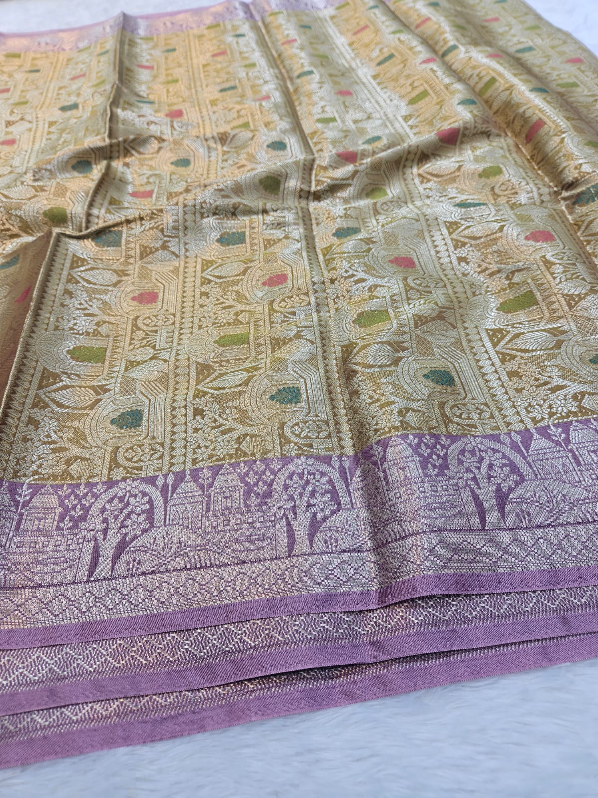 Soft Katan Silk Mina Buta Design Saree