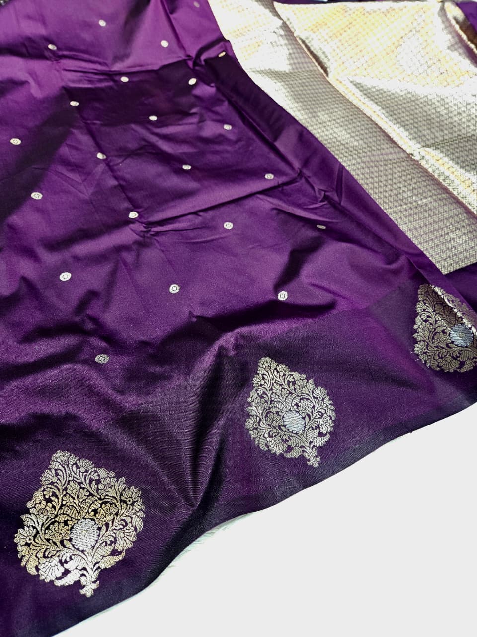 Purple Banarasi Katan Silk Saree