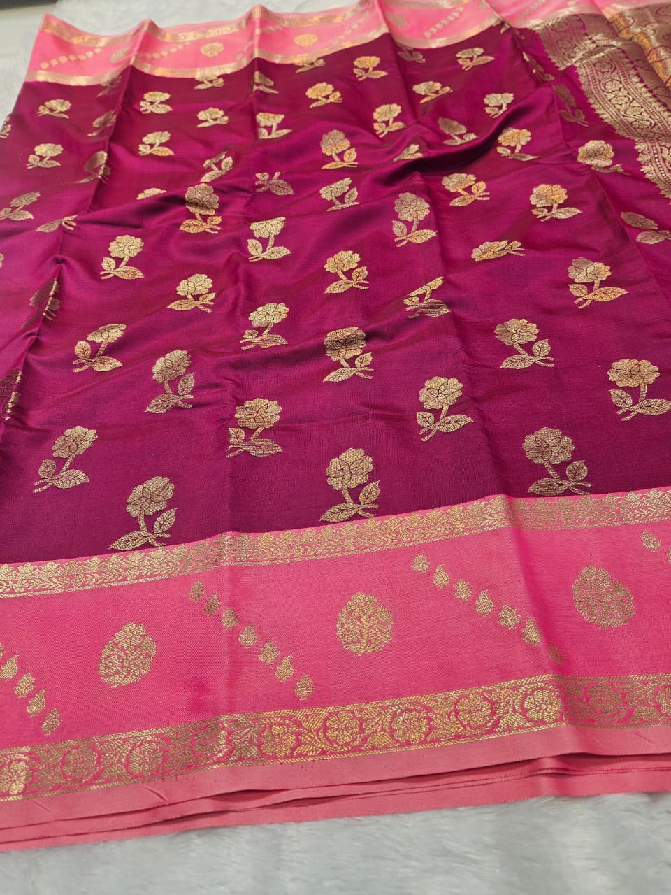 Soft Katan Silk Buti Design Saree