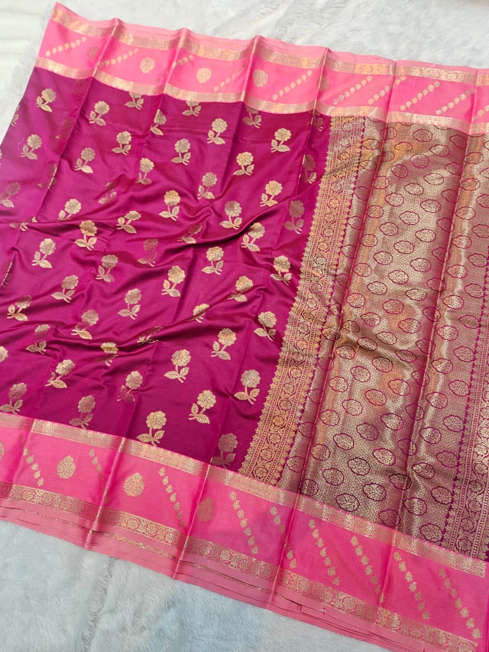 Soft Katan Silk Buti Design Saree