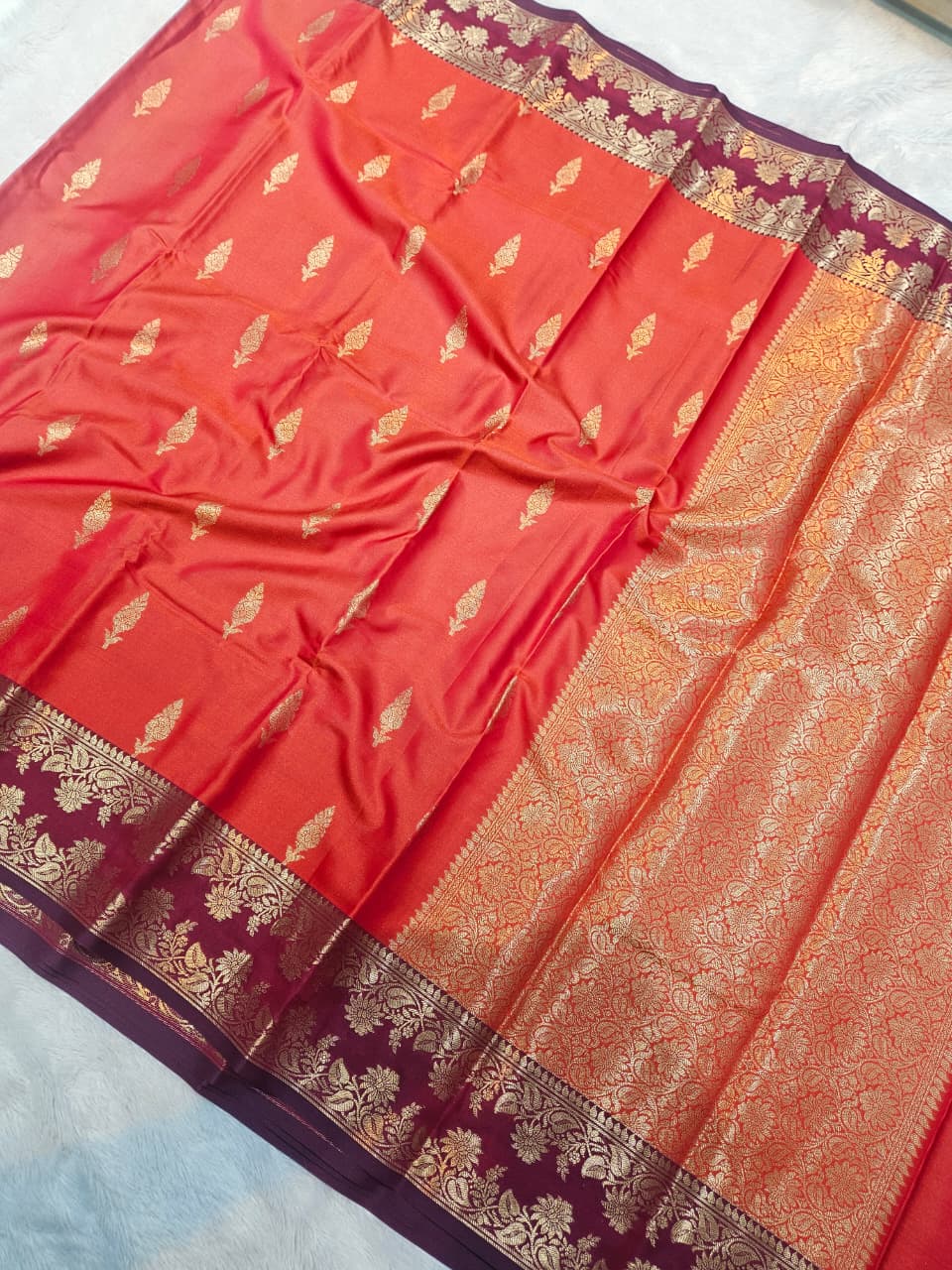 Soft Katan Silk Buti Design Saree