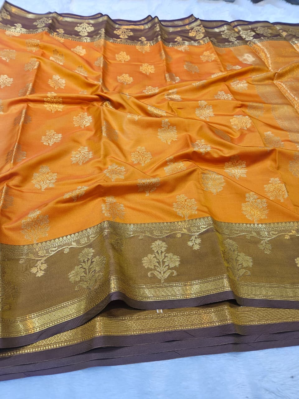Soft Katan Silk Buti Design Saree