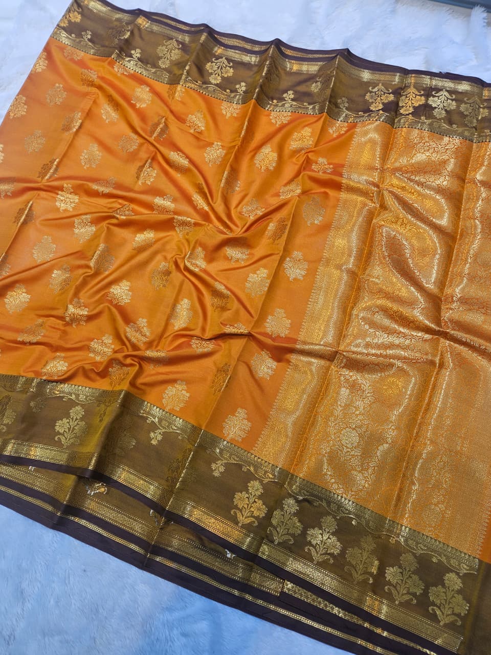 Soft Katan Silk Buti Design Saree