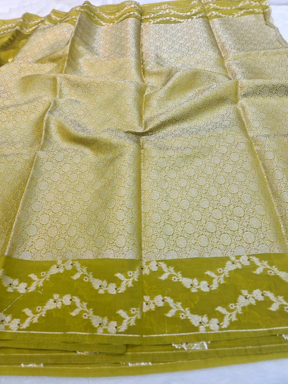 Mustard Gold Tussar Silk Saree