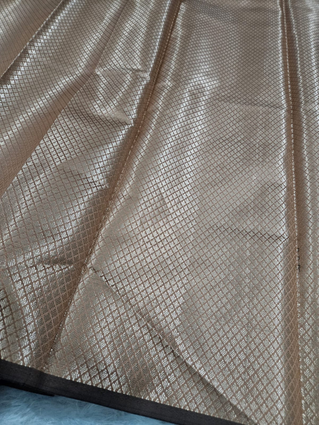 Banarasi Copper Silk Jaal Zari Border Saree