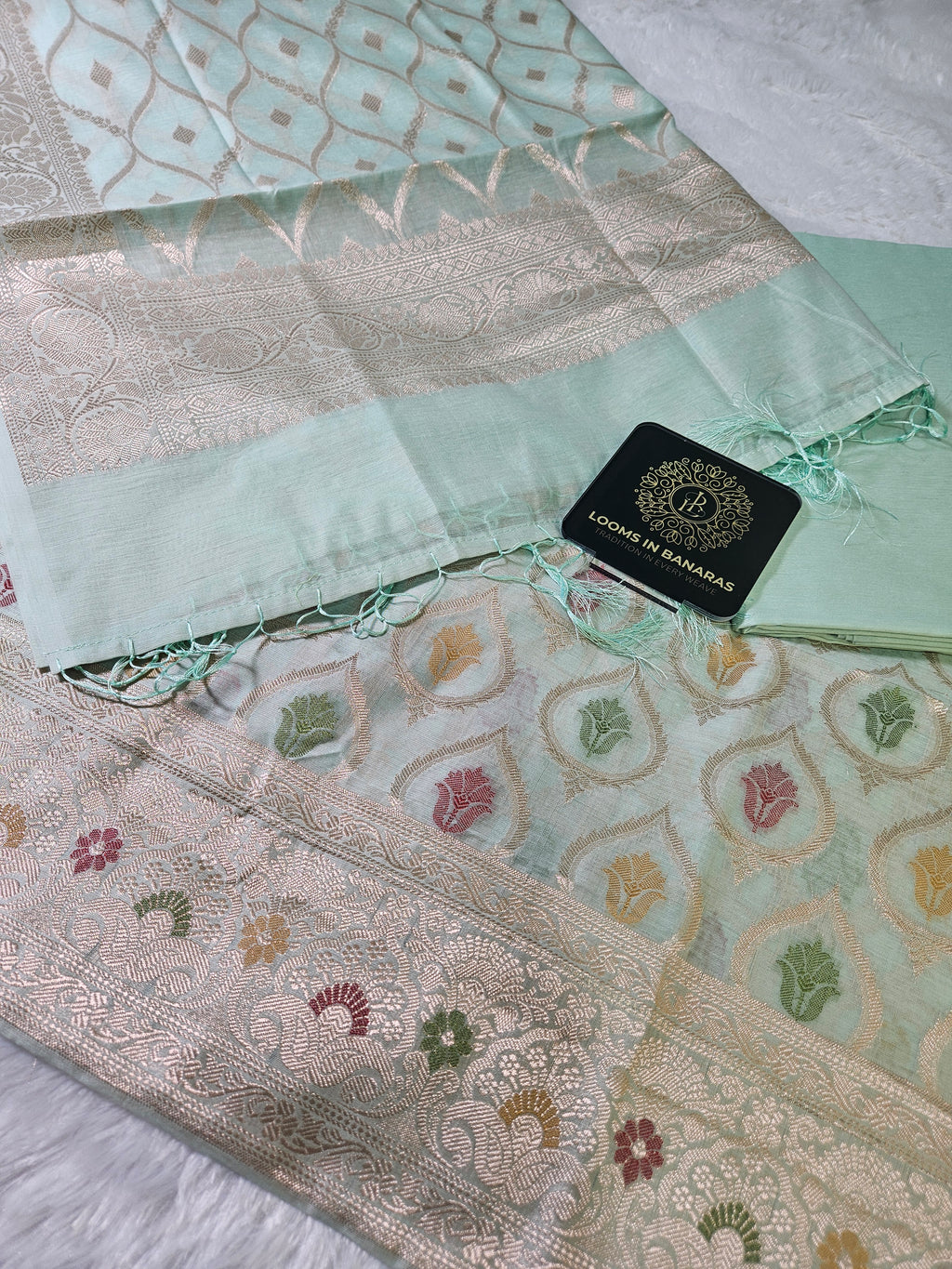 Banarasi Light Sea Green Premium Cotton Suit