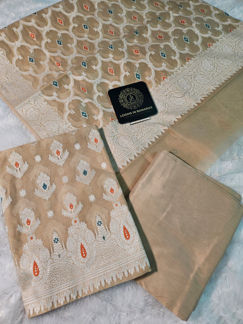 Banarasi Beige Premium Cotton Suit