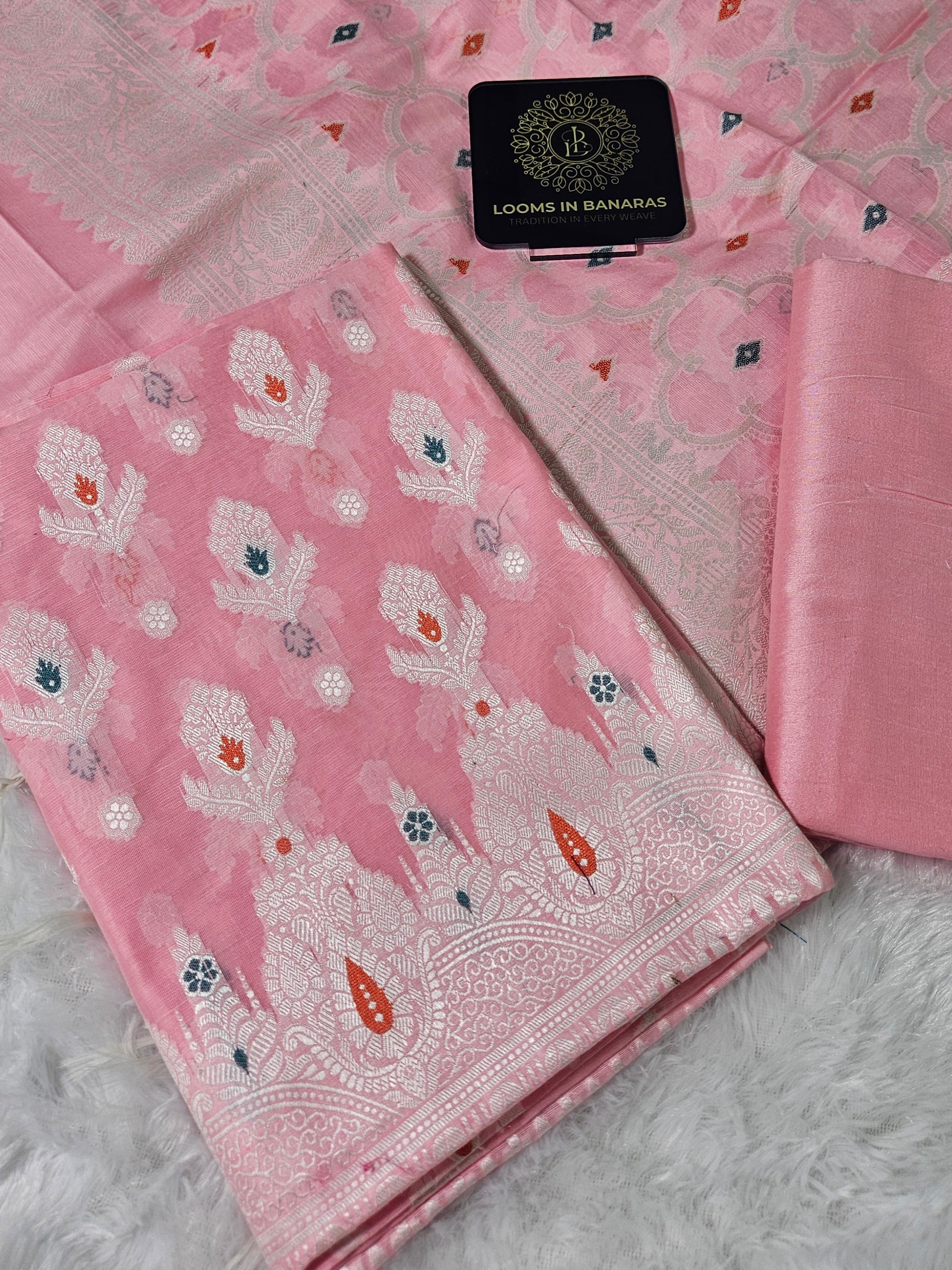Banarasi Pink Premium Cotton Suit