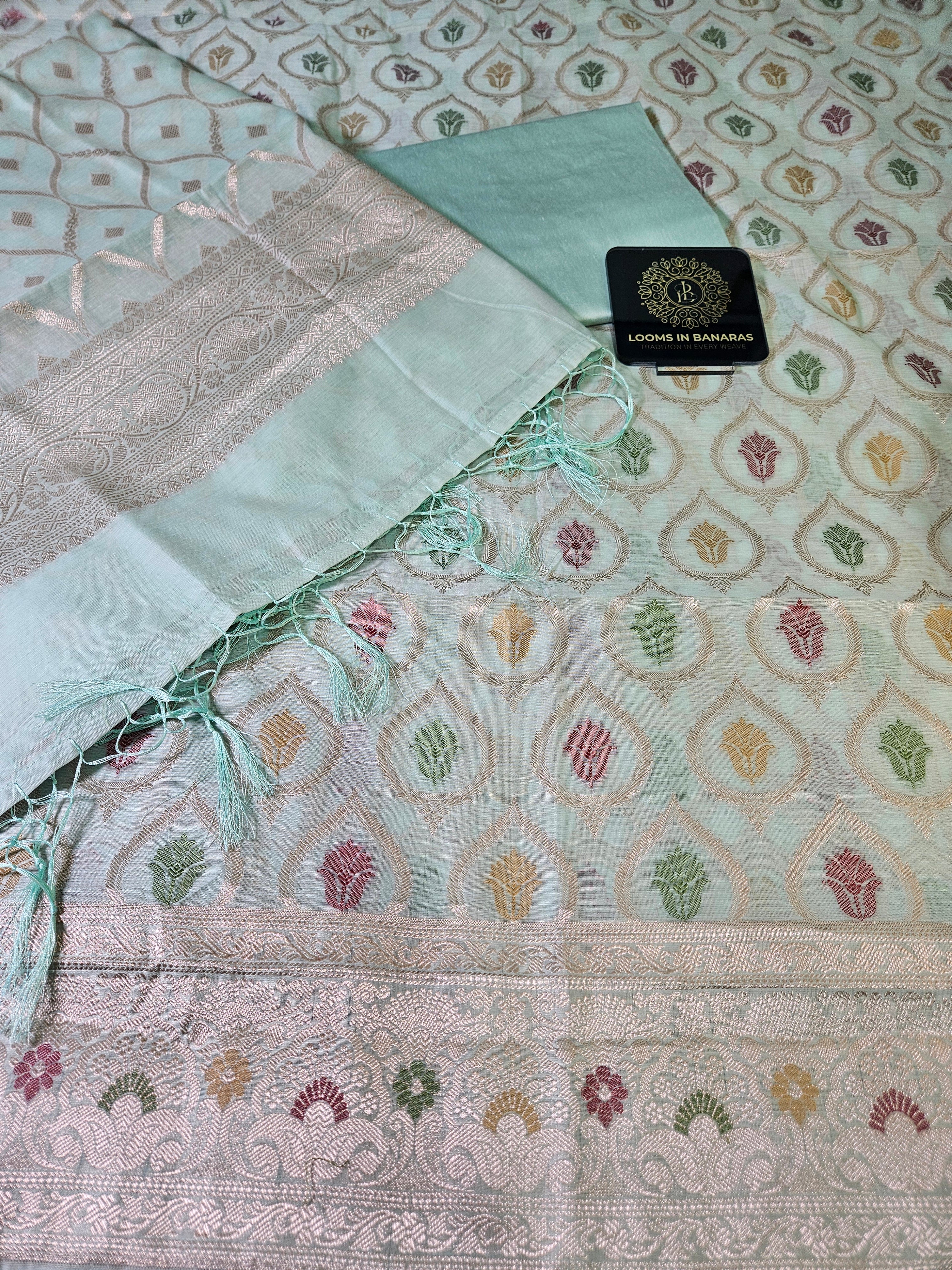 Banarasi Light Sea Green Premium Cotton Suit