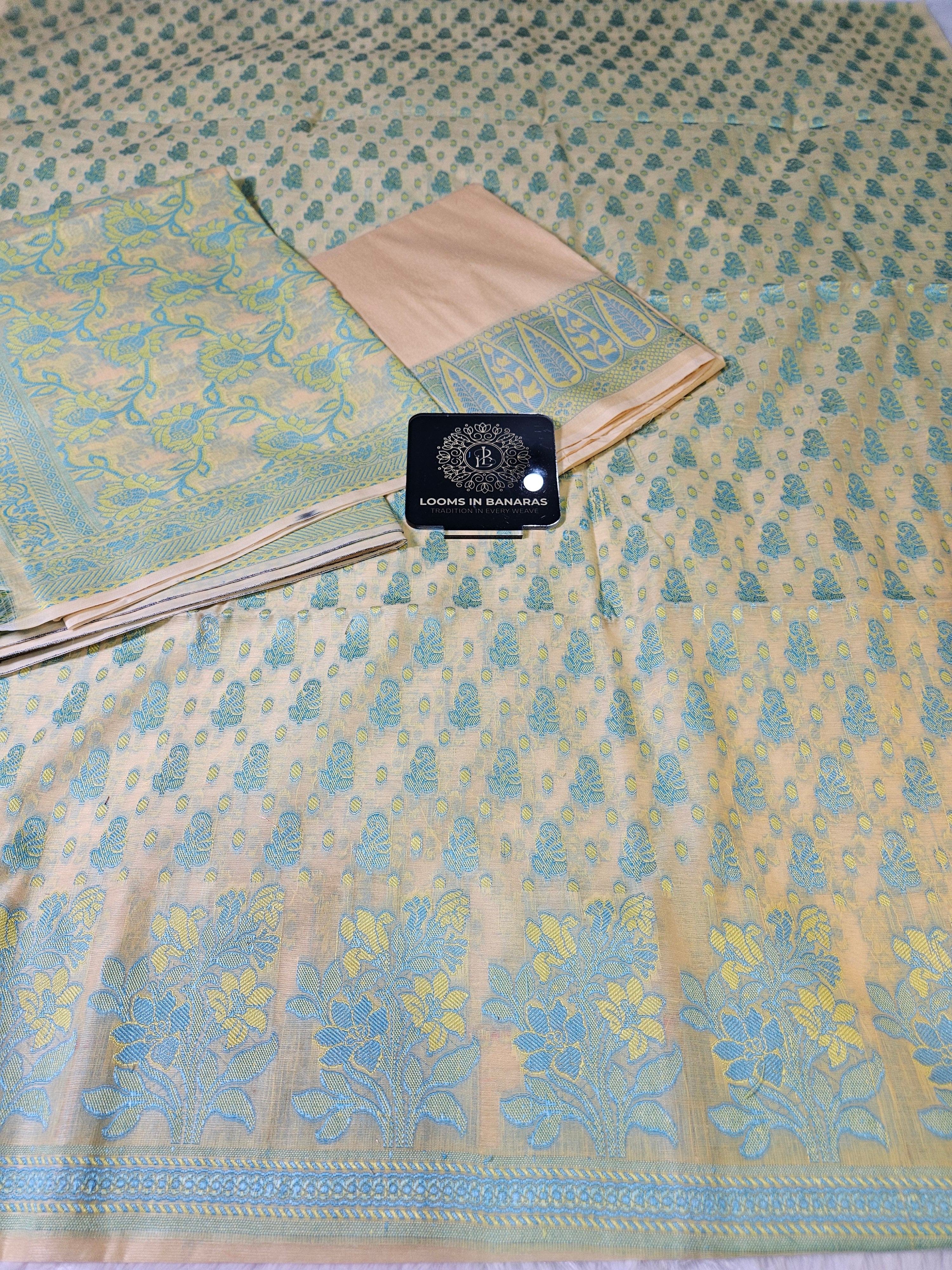 Light Orange Mina Banarasi Cotton Suit