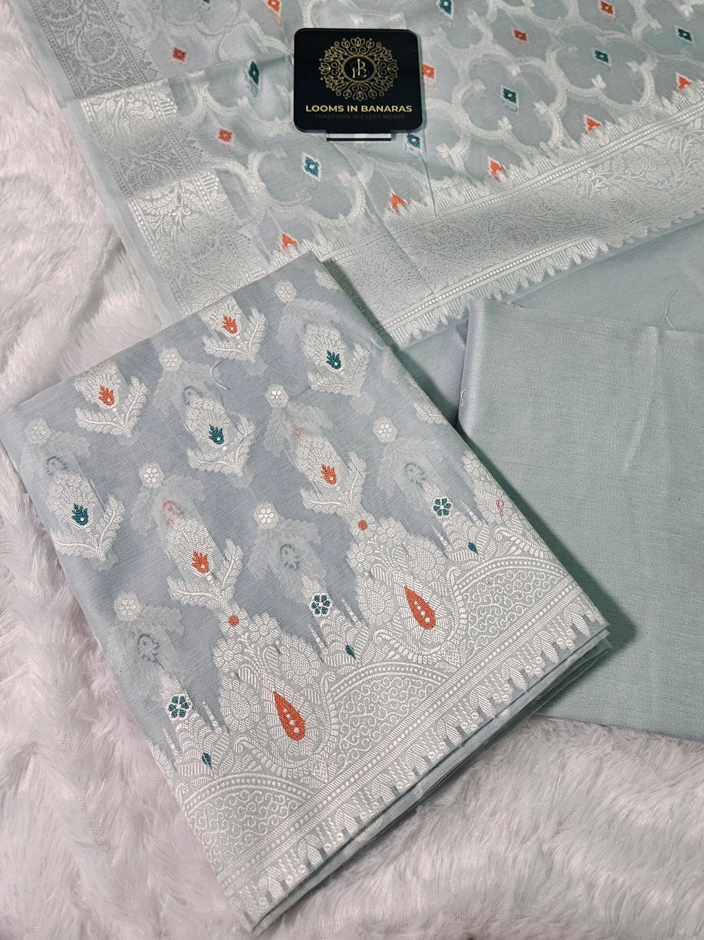 Banarasi Grey Premium Cotton Suit