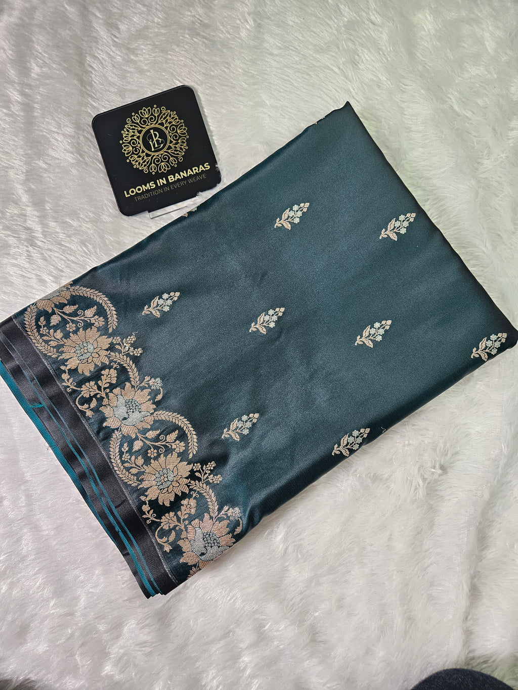 Banarasi Maroon Mashru Silk Banarasi Alfi Border Booti Saree