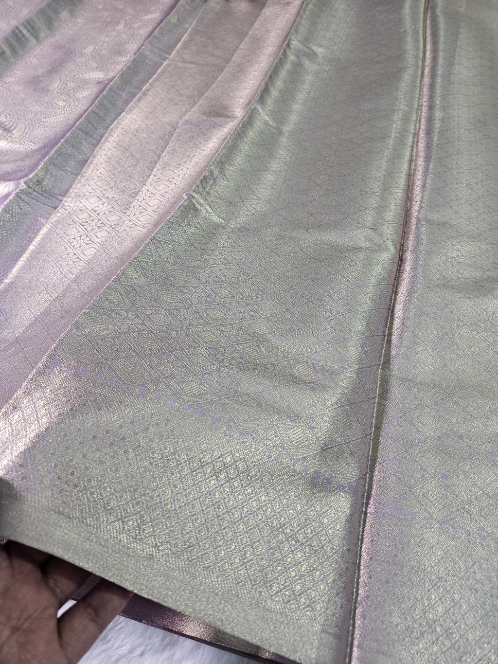 Banarasi Soft Lavender Tissue Zari Brocade Design Saree