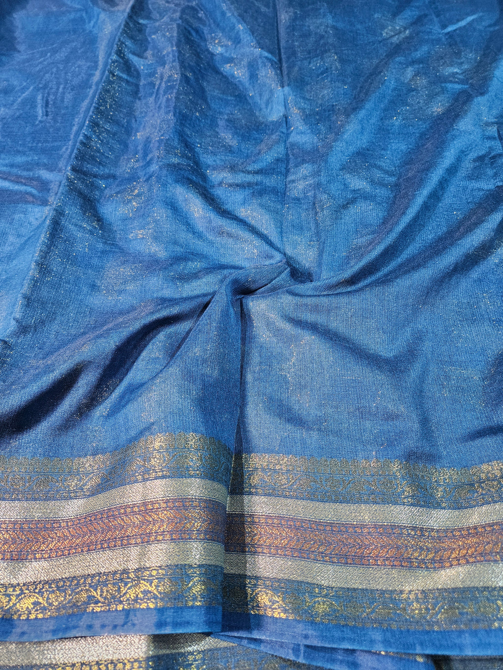 Banarasi Georgette Royal Blue Saree with Nimzari Border Jaal