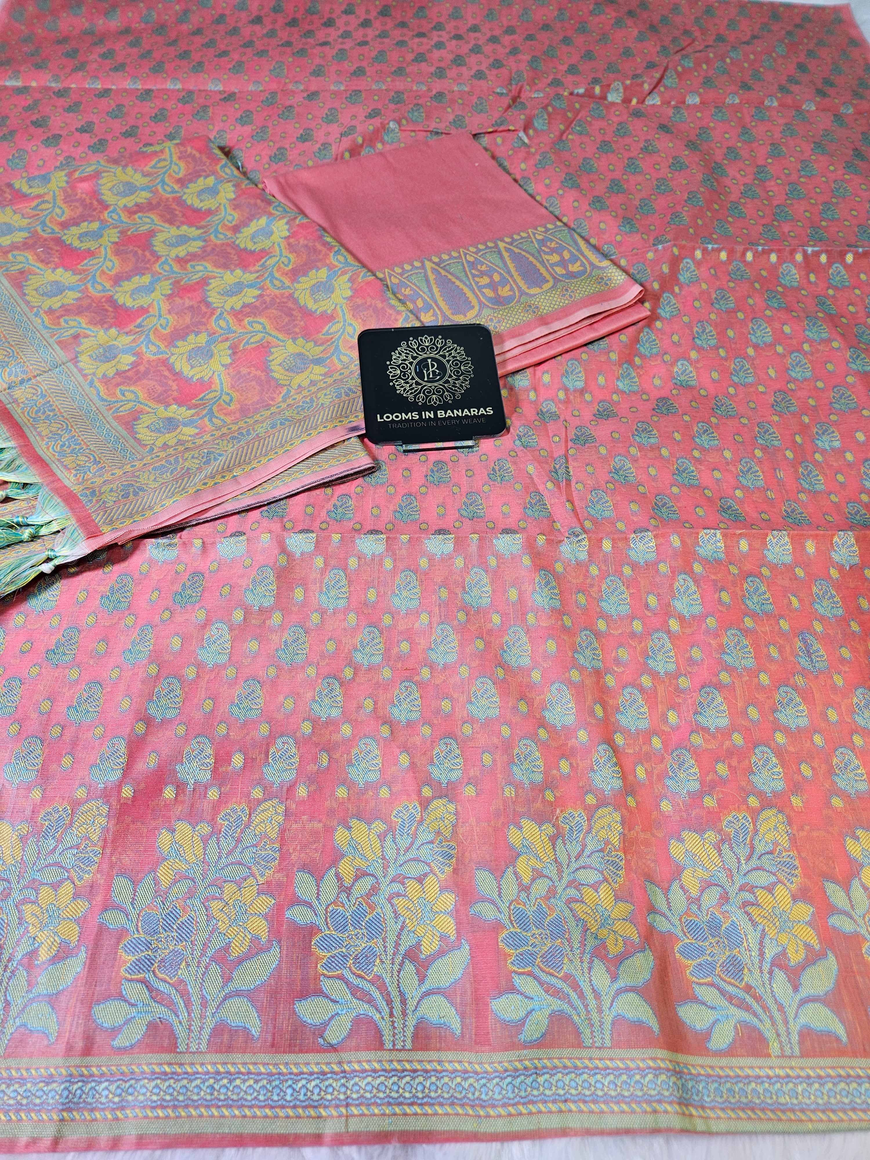 Rose Pink Mina Banarasi Cotton Suit