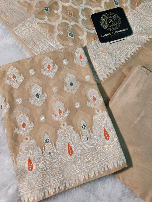 Banarasi Beige Premium Cotton Suit