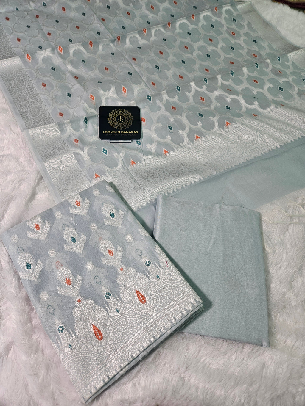 Banarasi Grey Premium Cotton Suit