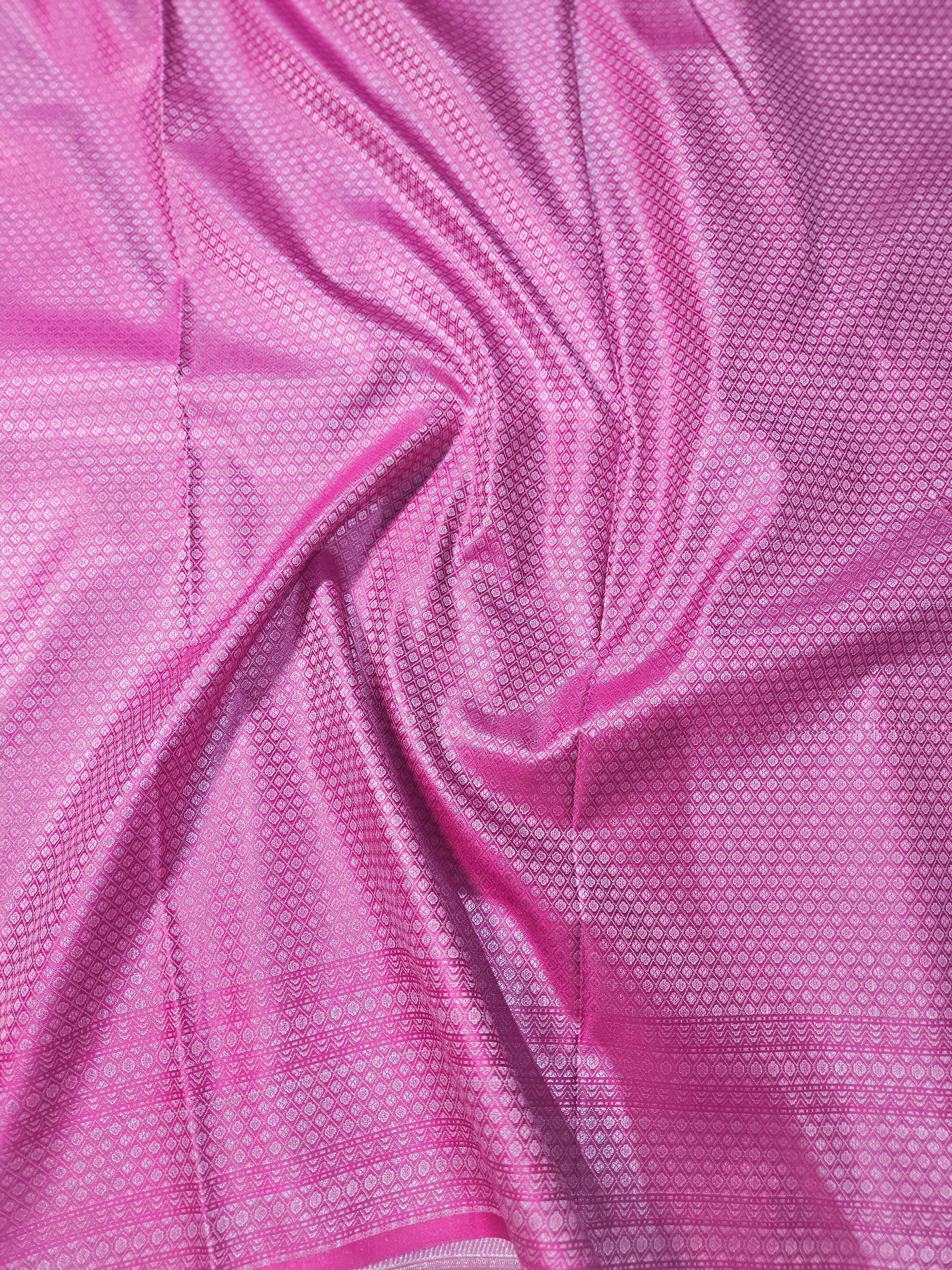 Blue and Rani Contrast Banarasi Jamewar Katan Satin Silk Saree with Multi Minakari