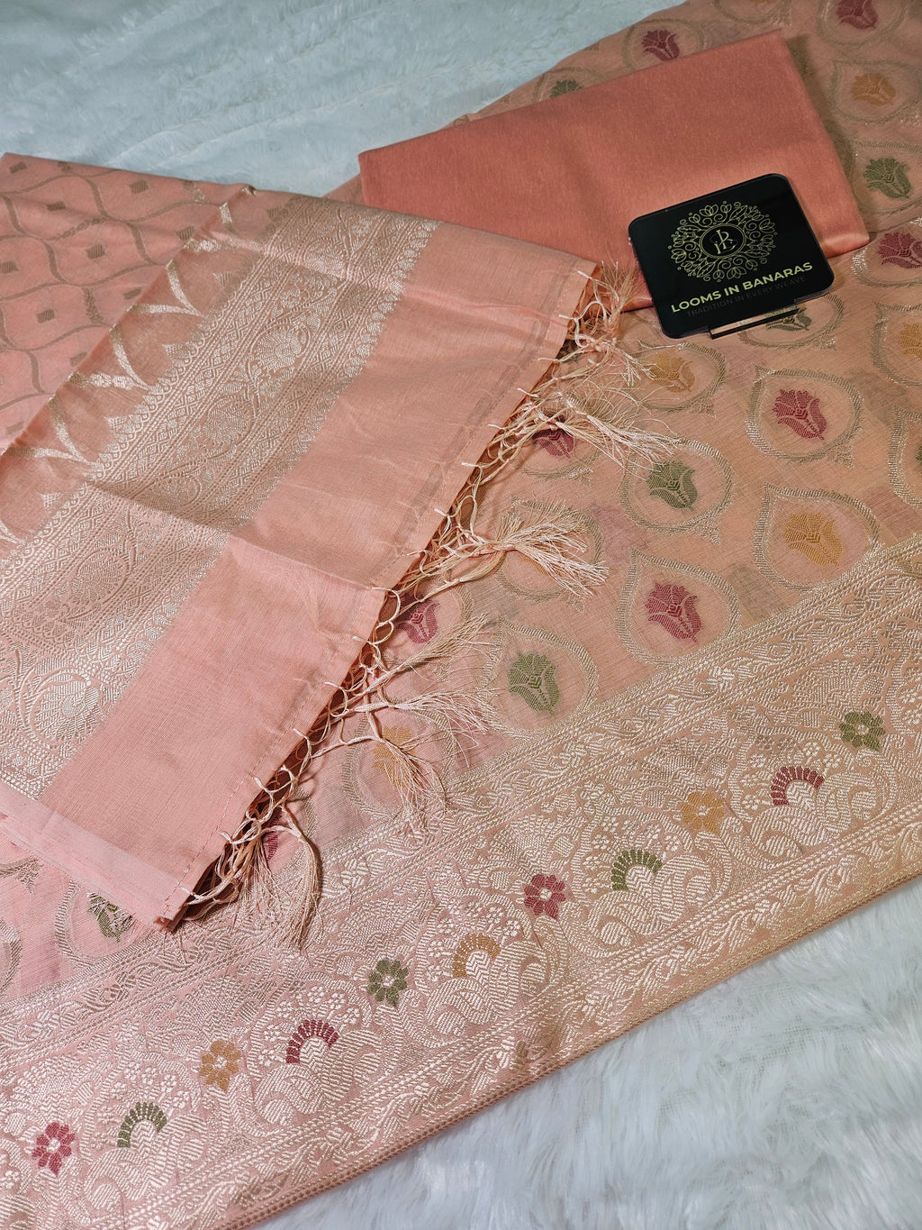 Banarasi Peach Premium Cotton Suit