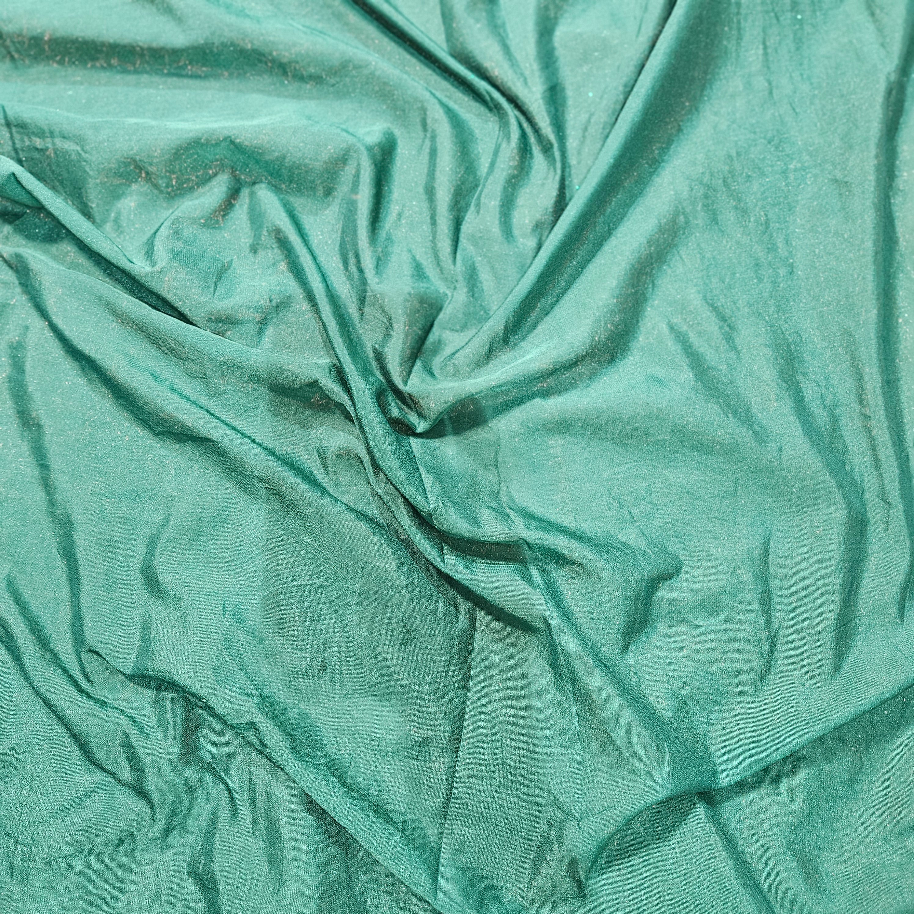 Bottle Green Banarasi Georgette Saree with Antique Zari Tanchui Design