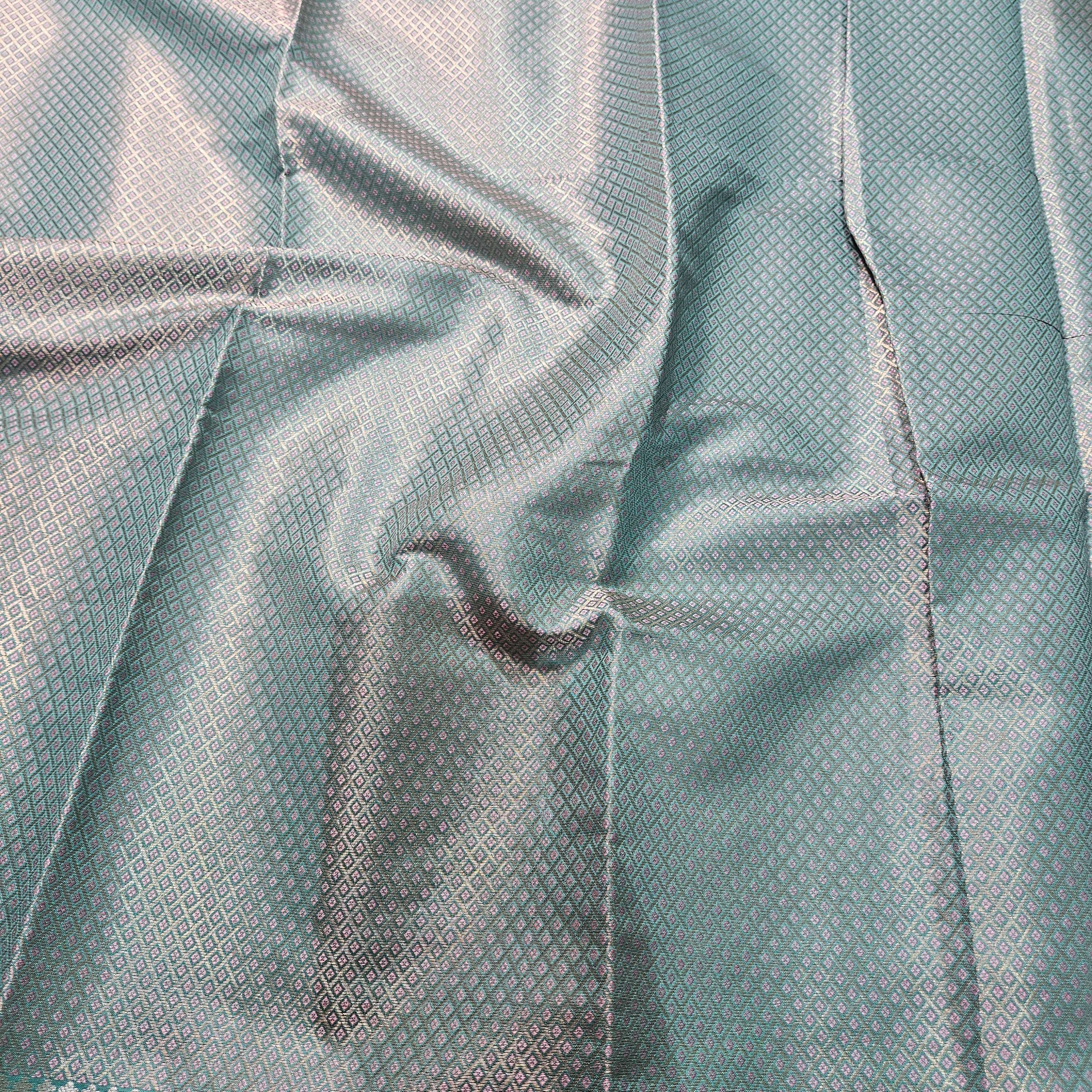 Rama Green Banarasi Plain Saree Alfi Zari Aanchal Border Design