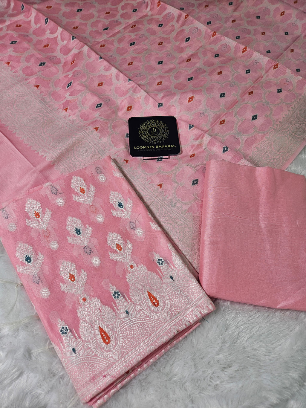 Banarasi Pink Premium Cotton Suit