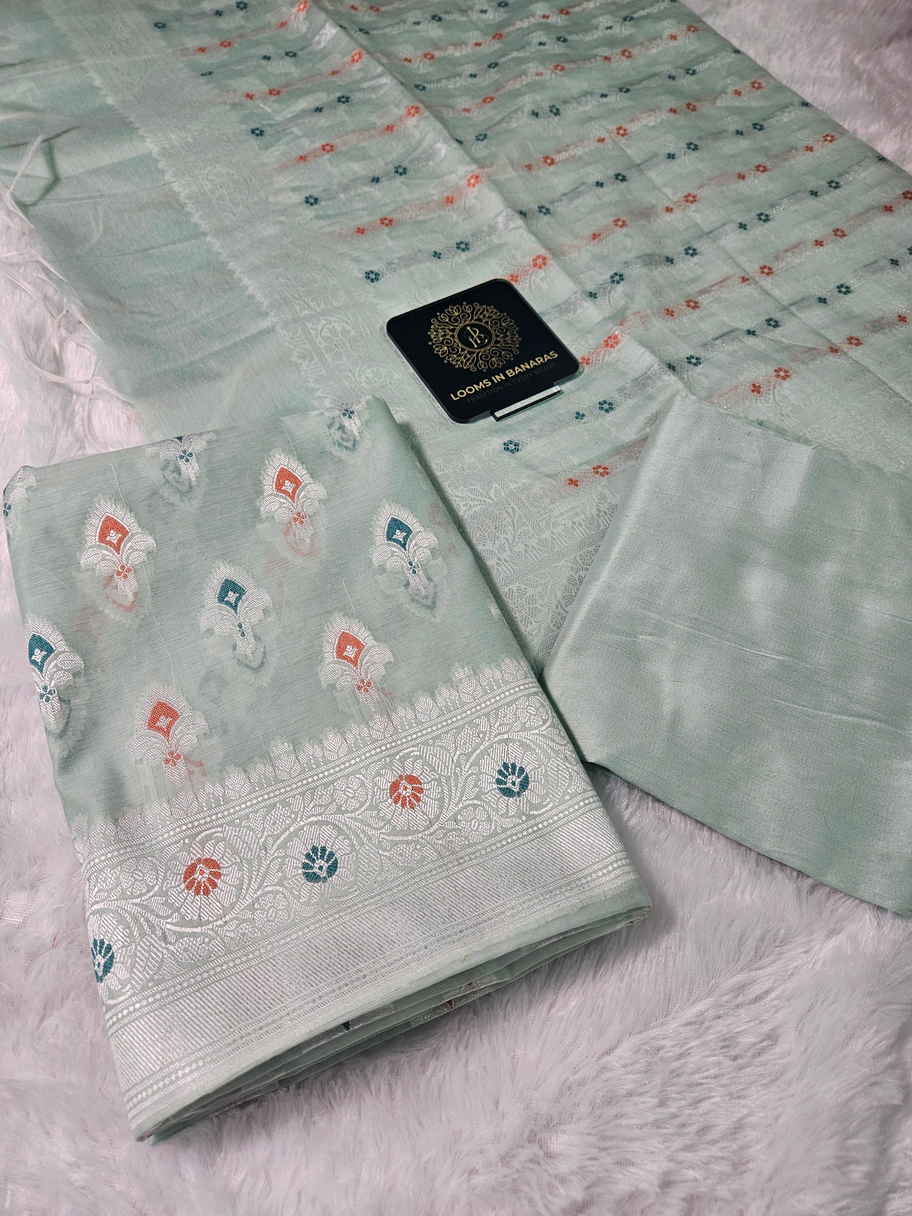 Banarasi Sea Green Premium Mina Cotton Suit