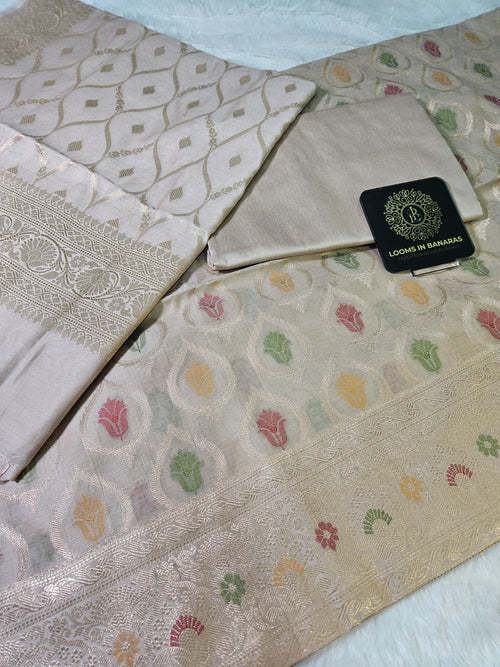 Banarasi Beige Premium Cotton Suit